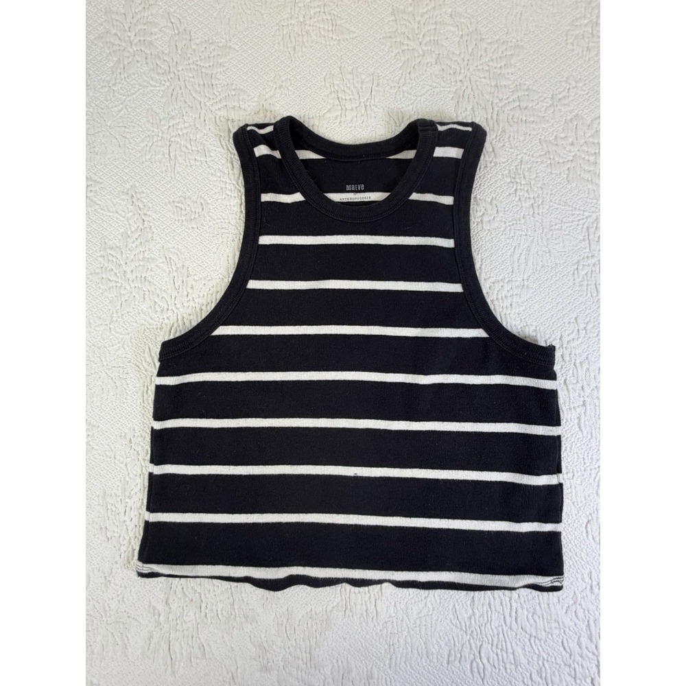 Anthropologie‎ Maeve Striped Sleeveless Top Size Large Cotton Blend Preppy Beach